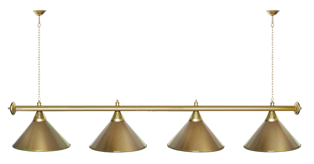 Лампа STARTBILLIARDS 4 пл. (плафоны зеленые,штанга золотая,фурнитура золото)