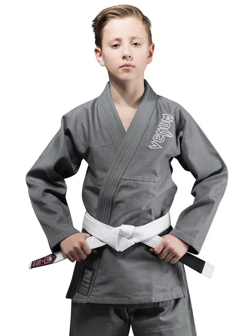 Кимоно для бжж Venum Contender Kids Grey с поясом