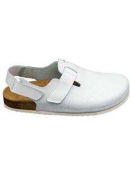 12 | "Branko's" Мужские медицинские сабо кожаные (белый перфорация)