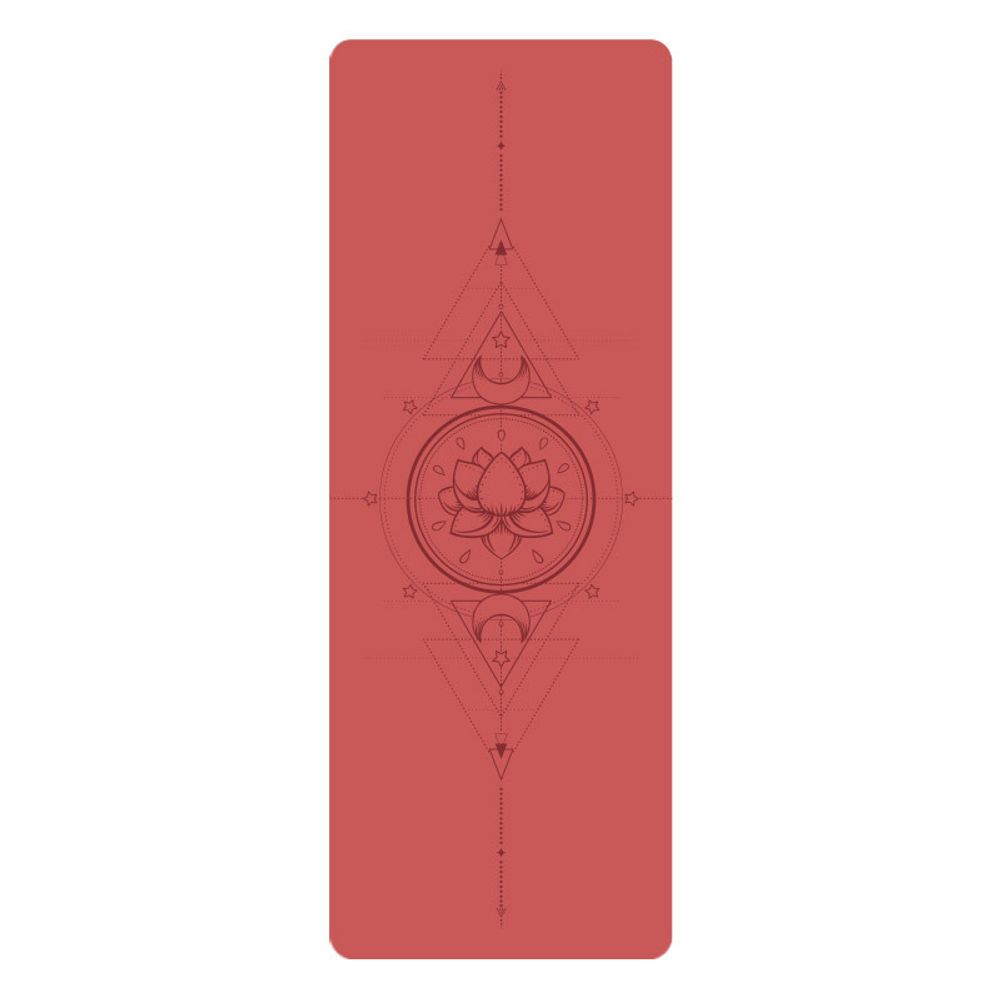 Каучуковый коврик для йоги Geometry Red 185*68*0,5 см нескользящий