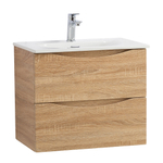 Тумба с раковиной подвесная BelBagno MARINO-CER-MINI-600-2C-SO-WO-P Rovere Bianco, раковина белая BB-8099-3-60