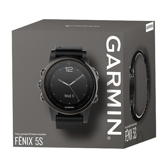Спортивные смарт часы Garmin Fenix 5S Sapphire - черные с черным ремешком 010-01685-11