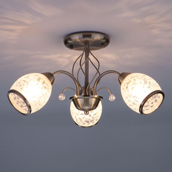 Подвесная люстра Eurosvet 30026/3 античная бронза