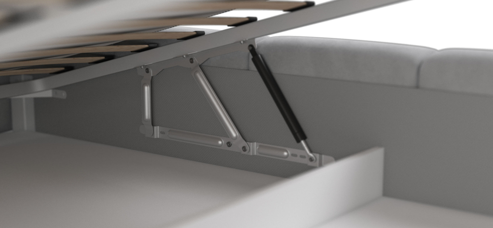 Босс Дрим Кровать+ПМ 160 Велюр Монолит сталь