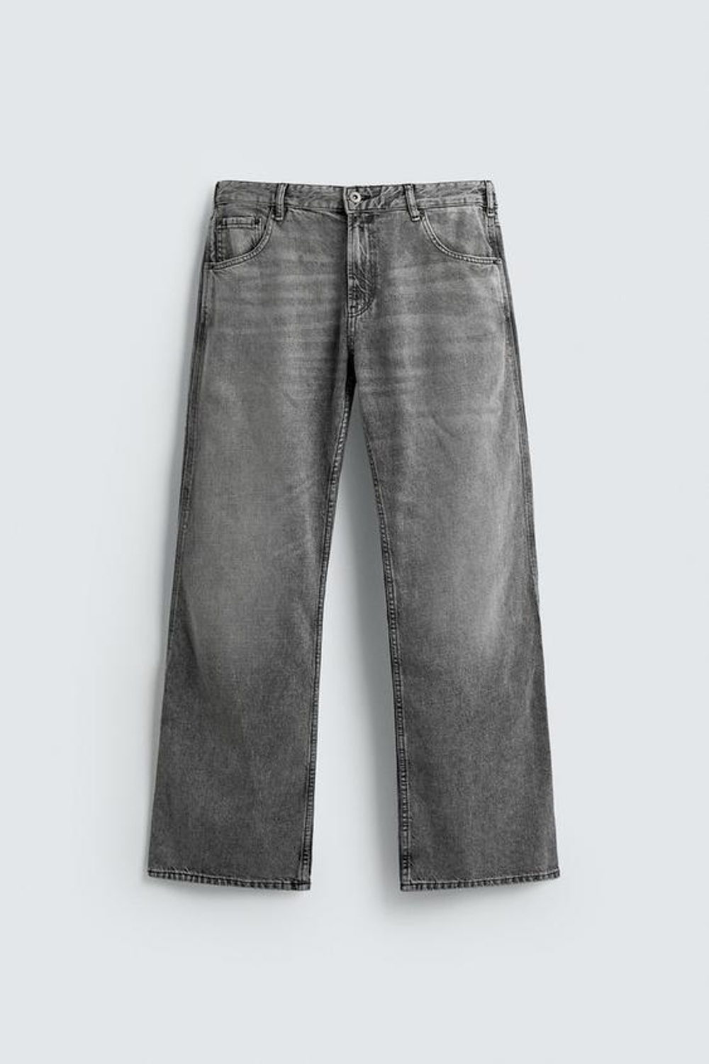 ZARA ДЖИНСЫ FLARE FIT С ЗАНИЖЕННОЙ ТАЛИЕЙ, СЕРЫЙ