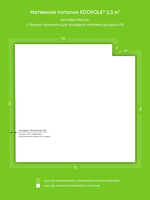 Натяжные потолки 2.2 м2, 1.1 м2