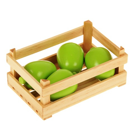 Счетный деревянный материал "Ящик с зелеными яблоками"