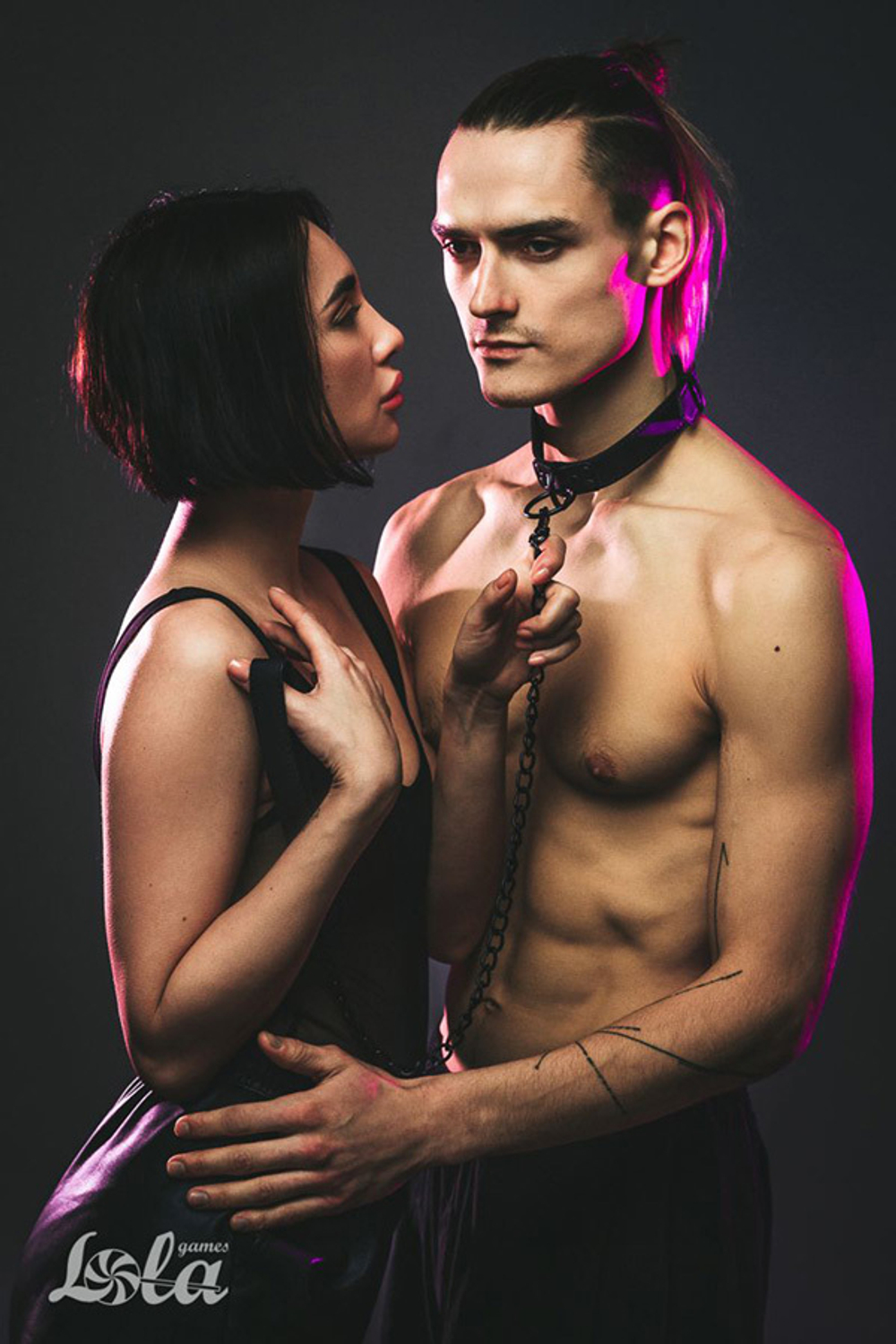 Черный ошейник 58,5см с поводком Lola Games Party Hard Sin 1086-01lola