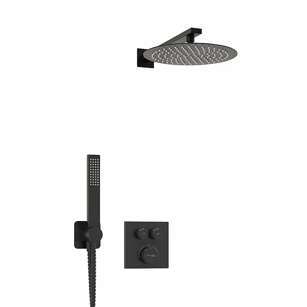 Душевая система WasserKRAFT Elbe A7448.219.258.302.240.218 Thermo черный Soft-touch