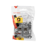 Компьютерная розетка RJ-45 в стену, кат.6 двойная экранированная"Avanti", "Закаленная сталь"