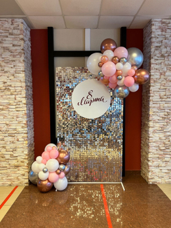 Фотозона на 8 марта, пайетка Solaair серебро №2854