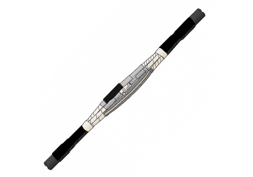 Муфта термоусаживаемая соединительная усиленная для трехжильного из сшитого полиэтилена с ПРОВОЛОЧНЫМ экраном, С БРОНЕЙ, на напряжение до 10 кВ включительно 3ПСТ(с)-Б-10У-150...240-КПЭ