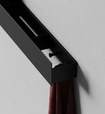 Полка Tezza Lava 90, нерж, черная, крючки слева