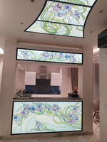 Витражи , UV фотопечать , объёмная UV фотопечать , ультратонкие ( 7 мм ) световые панели.