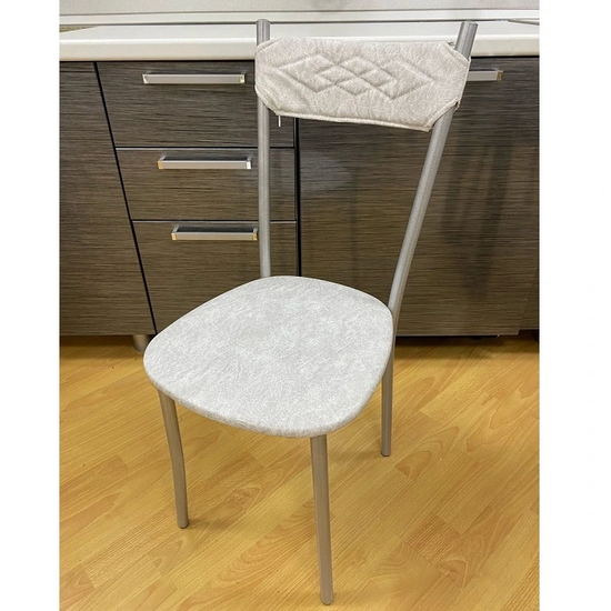 Стул БИСТРО-М серый кожзам белый мрамор