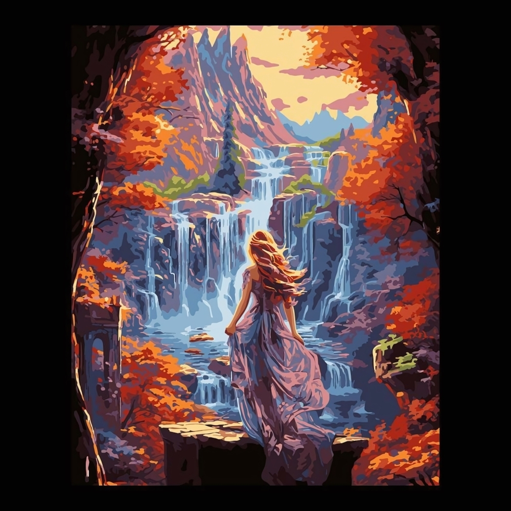 Картина по номерам 40*50см "Долина водопадов" (на подрам.) (Lori)