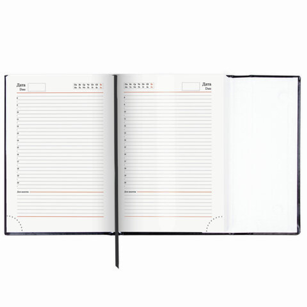 Ежедневник недатированный А5 (138х213 мм) BRAUBERG "Towny", под фактурную кожу, 160 л., магнитный клапан, черный, 123785