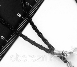 Плетеный шнурок 2 мм  из искусственной кожи с карабином