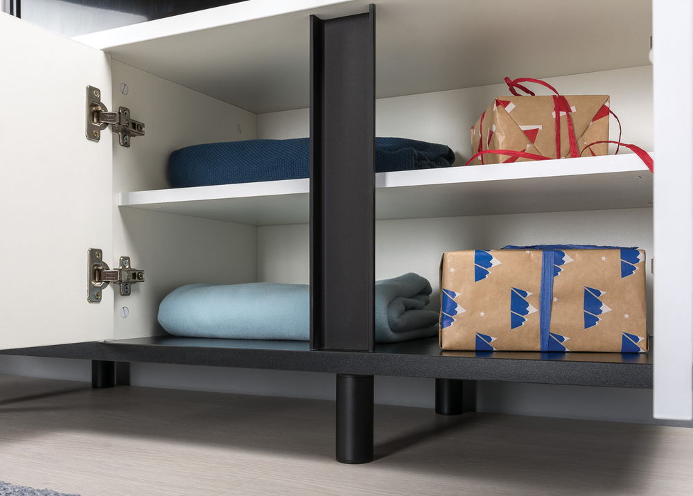 Квадро Тумба под ТВ 13.276 Белый РЕ шагрень/черный