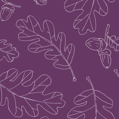 дубовые листья на бордовом