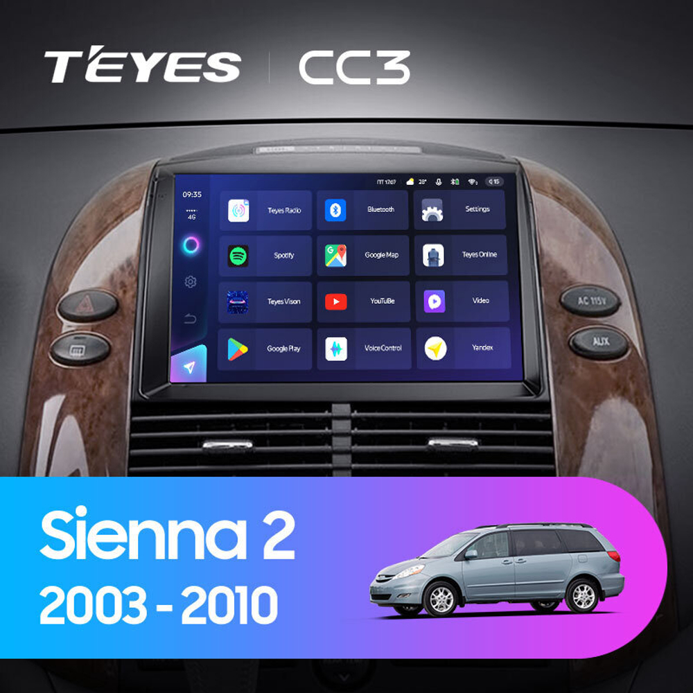 Teyes CC3 9" для Toyota Sienna 2003-2010