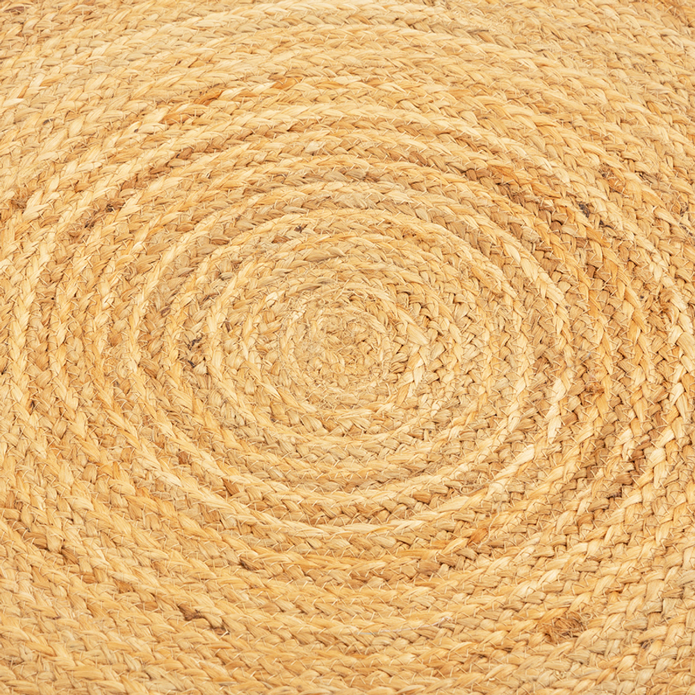 Ковер из джута круглый с вставками белого цвета из коллекции ethnic, 90см