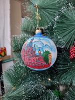 Шар стеклянный "Спас на крови",  ручная роспись