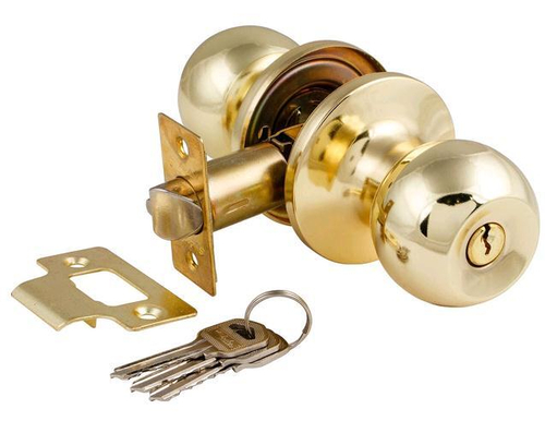 Защелка-Комплект  S-Locked 6072-01  PB круглая ключ/фиксатор ЗОЛОТО /115224