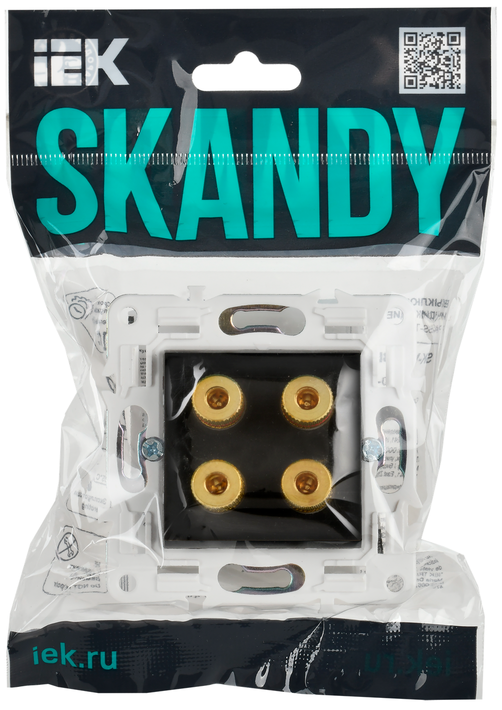 SKANDY Аудиорозетка 4-местная SK-A01Bl черный IEK