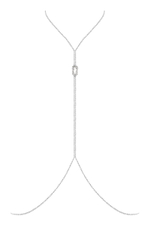 Серебристое украшение на тело со стразами (Размер: S-M-L) (Цвет: серебристый)