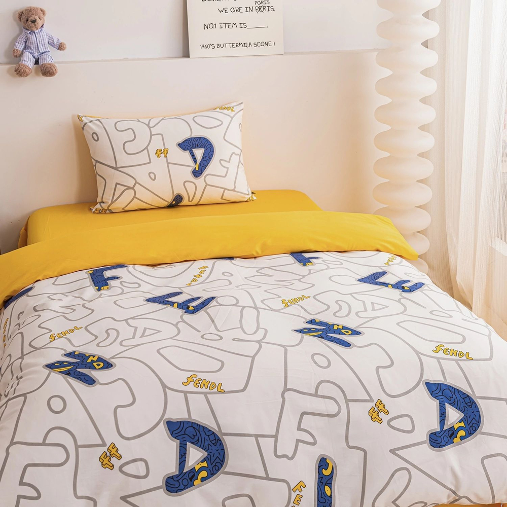 Комплект постельного белья на резинке Сатин Люкс KIDS 100% хлопок CDKR065