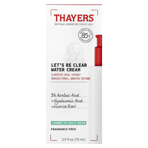 Thayers, Let's Be Clear Water, крем, без отдушек, 75 мл (2,5 жидк. унц.)