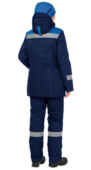 Костюм зимний женский "Тимбер" брюки (т.синий/василек)