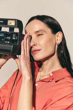 Серьги из серебра "Закат на море"