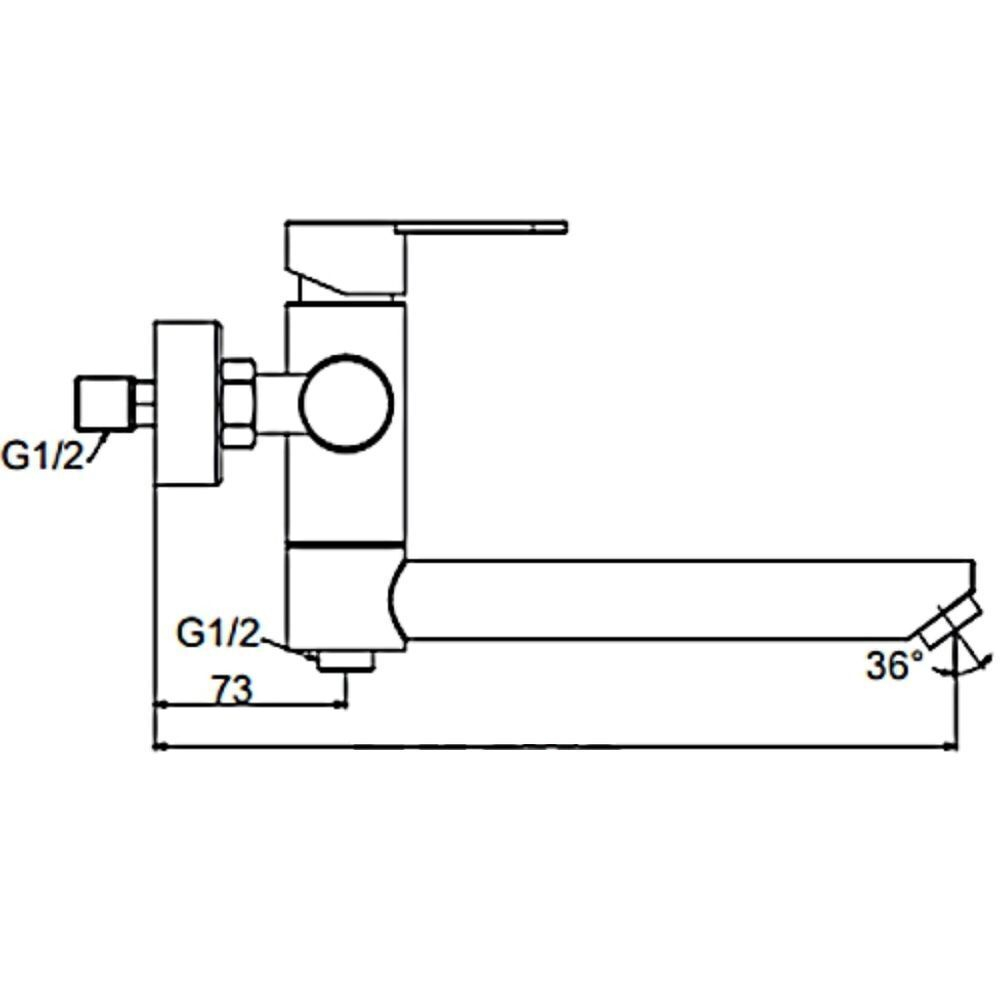 Смеситель для ванны, Frap, корот изл, с картриджем, чер, F32801-6