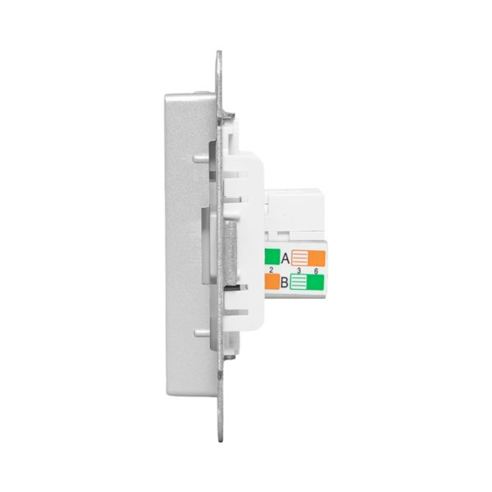 Механизм розетки RJ45 (cat5), алюминий Эпика EKF