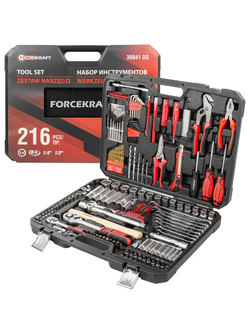 Набор инструментов 216пр. 1/4''1/2''(6гр.)(4-27мм) FORCEKRAFT FK-38841DS