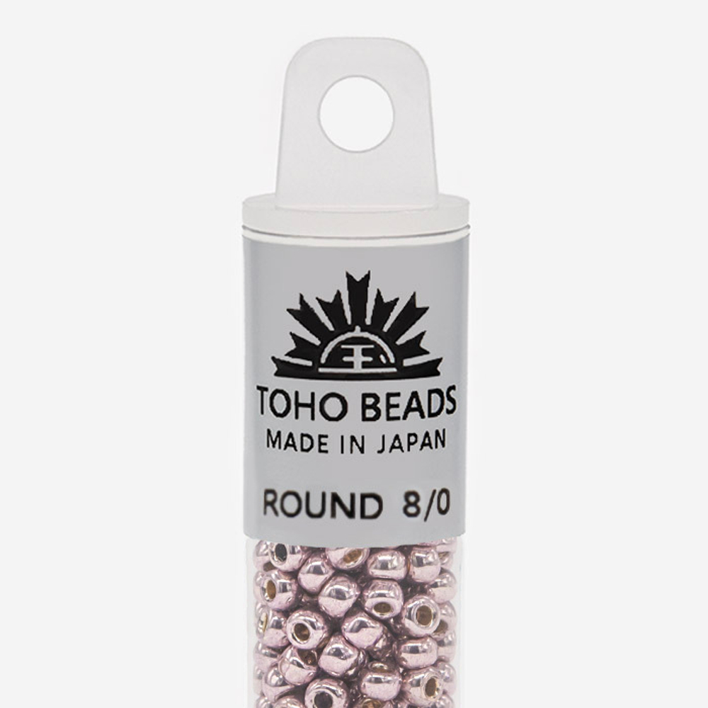 Японский бисер TOHO Round 8/0 (№PF554), непрозрачный глянцевый с металлическим блеском