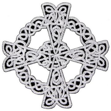 Нашивка Крест кельтский (вязь, белый)