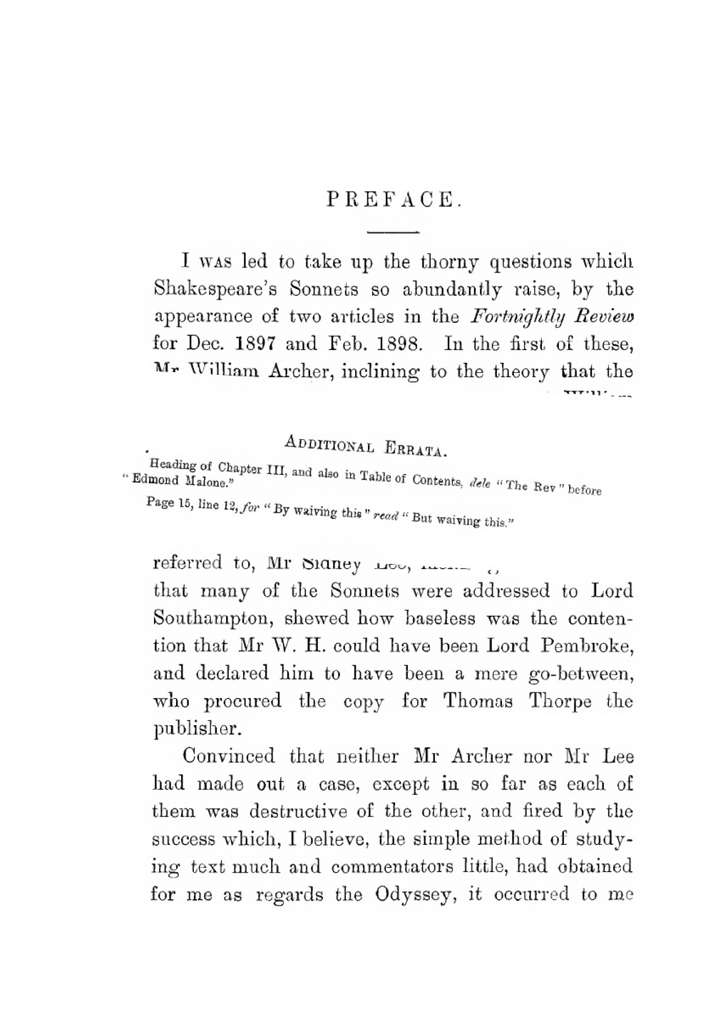 Sonnets | W. Shakespeare; Samuel Butler