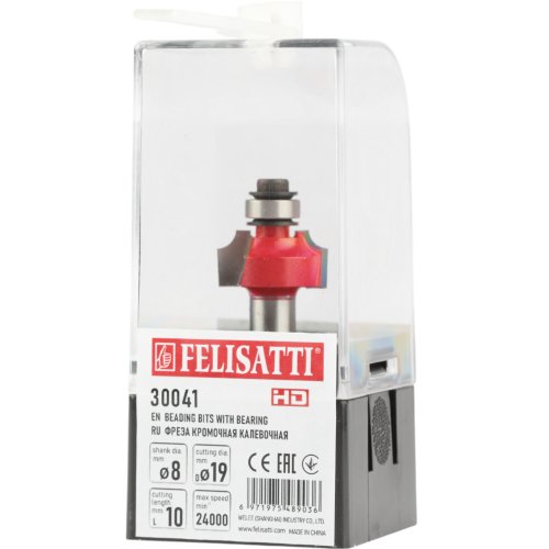 Фреза кромочная калевочная FELISATTI 19х10мм R3.2 хвостовик 8мм   30041