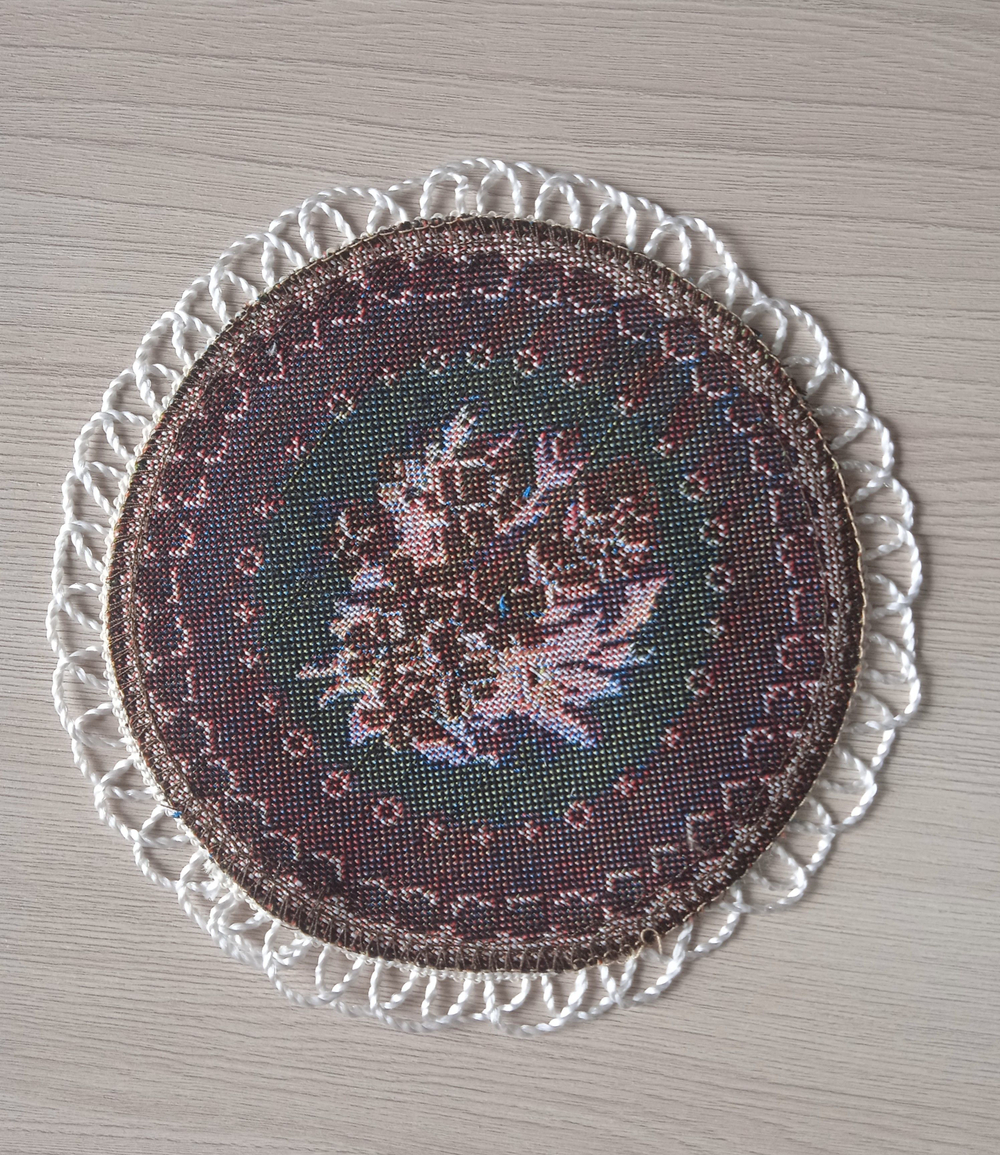 Набор гобеленовых салфеток Незабудка D15 см 10 шт