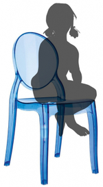 Стул прозрачный детский Siesta Contract Baby Elizabeth, голубой