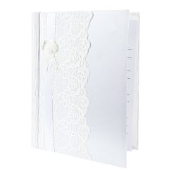 Свадебная книга для записи пожеланий "Кружева" (16листов) 21*27*2см. (с декоративными стразами) (под