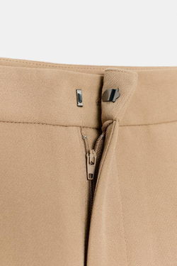 ZARA БРЮКИ CARROT С ЗАЩИПАМИ, РЫЖЕВАТО-КОРИЧНЕВЫЙ