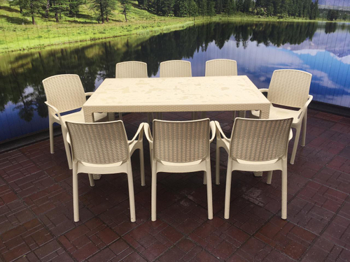 Обеденная группа под искусственный ротанг Невада МАКСИ+8 кресел Невада