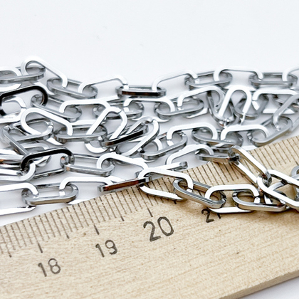 Цепочка, сталь, размер звена 9,8*5 мм, цена за 50 см