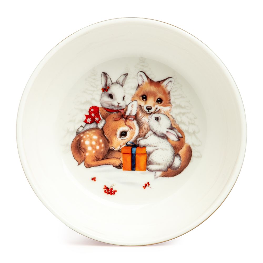 НАБОР ПОСУДЫ LEFARD "C НОВЫМ ГОДОМ" 3 ПР.: САЛАТНИК 800 МЛ, ТАРЕЛКА 19 СМ, КРУЖКА 400 МЛ (КОР=8НАБ.)