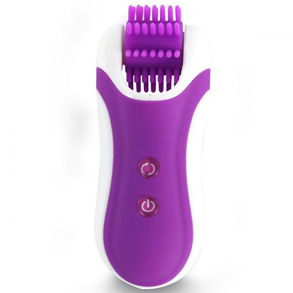 Фиолетовый оросимулятор со сменными насадками для вращения Feelz Toys Clitella