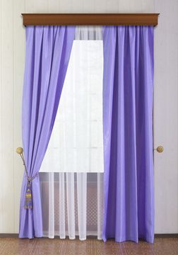 Комплект штор Lisa (васильковый) шик-сатен.